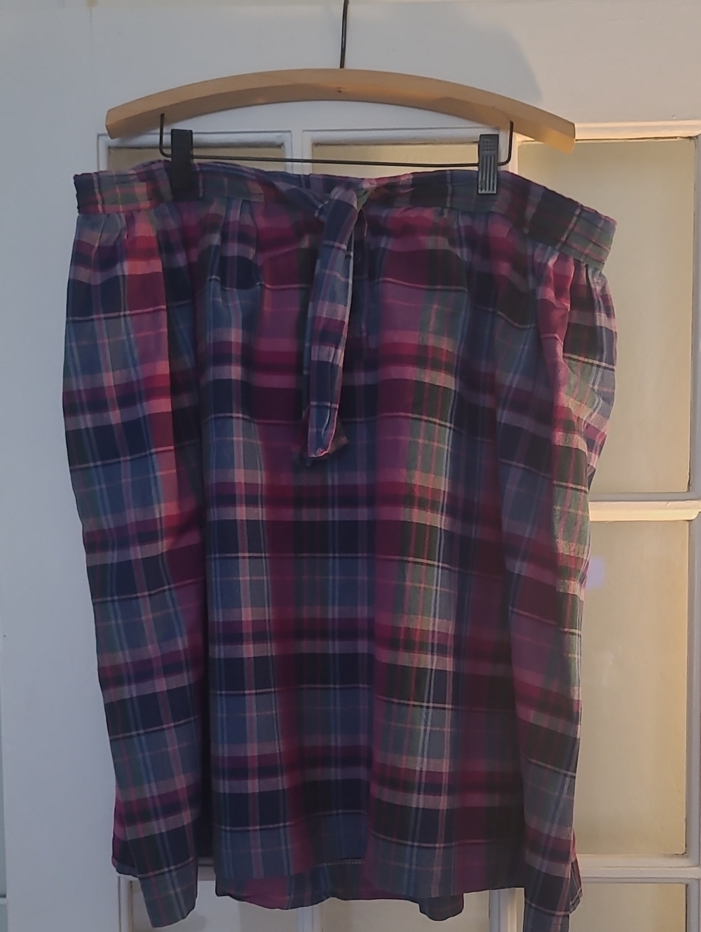 Plaid Paperbag Waist Skirt